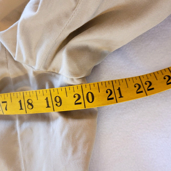 Attention Tan Short Blazer 14 L 1 Button Outside Pockets Lined Preppy Academia - Picture 4 of 9